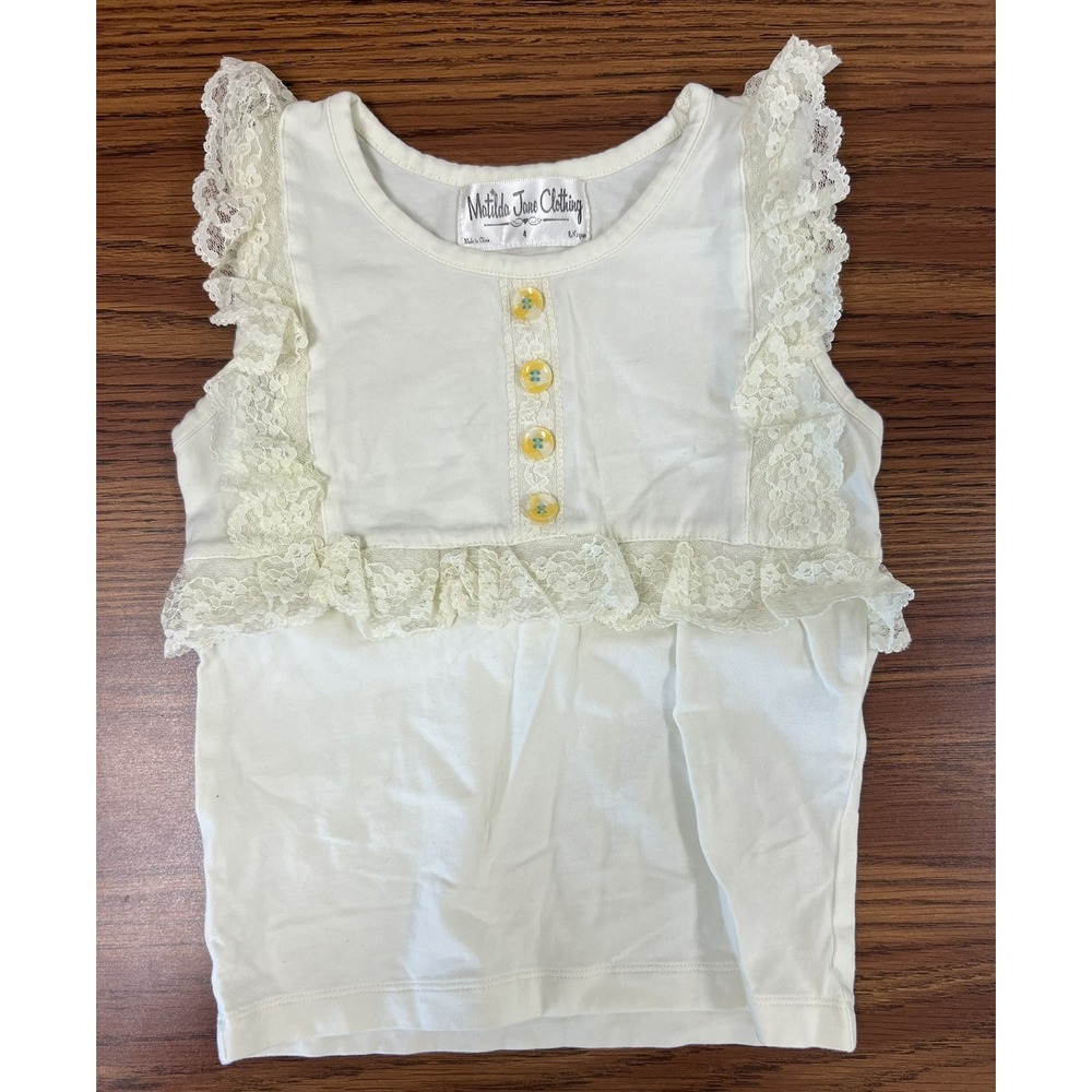 Matilda Jane (Hotline) Lacey Tank Girls Sz 4 *hole on back on neckline (see Pics